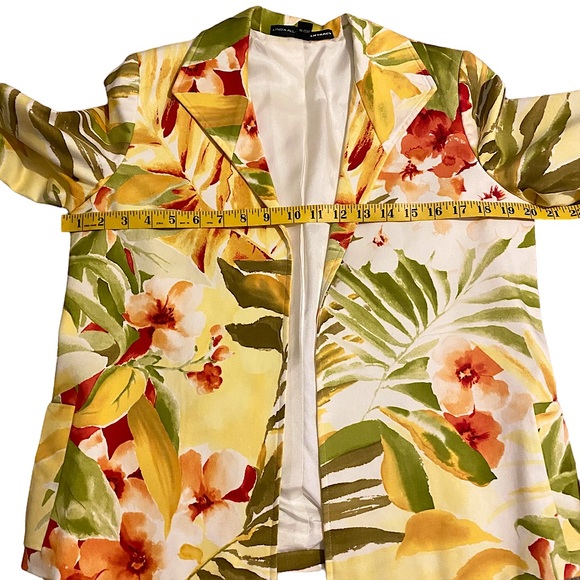 VINTAGE LINDA ALLARD FOR ELLEN TRACY PALM TROPICAL HAWAIIAN FLORAL BLAZER  SZ 8P - Picture 11 of 16
